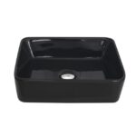 Glossy Black Rectangular Vessel Sink