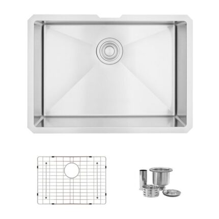25 inch single bowl stainless steel kitchen sink
