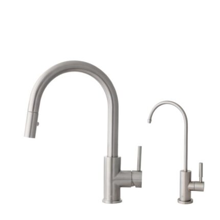 Modena pull down kitchen faucet with water tap