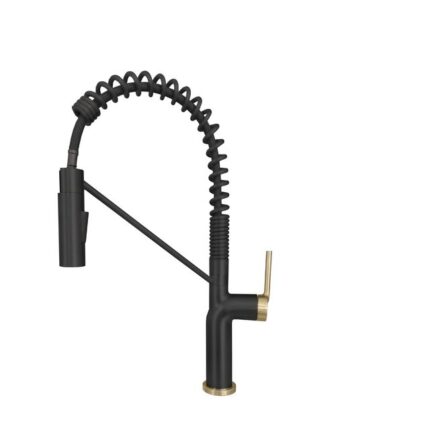 Matte black pull down kitchen faucet