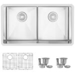 32 inch undermount double bowl kitchen sink