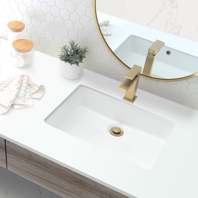 White Rectangular Undermount Sink