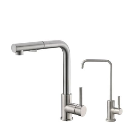 Stainless steel pull down kitchen faucet