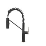 Matte black pull down kitchen faucet