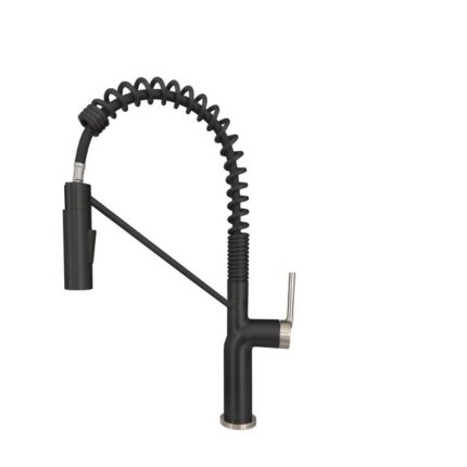 Matte black pull down kitchen faucet