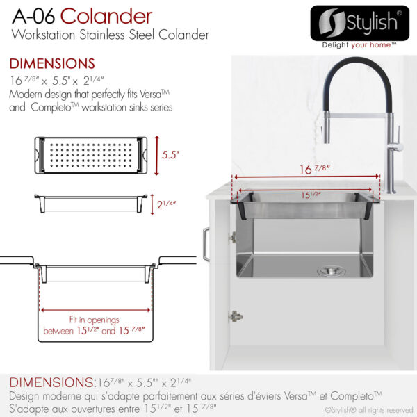 Stylish Colander Sink Accessory, product view 4