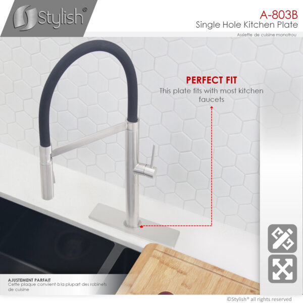 Stylish Kitchen Faucet Plate Faucet Deck Plate, product view 2