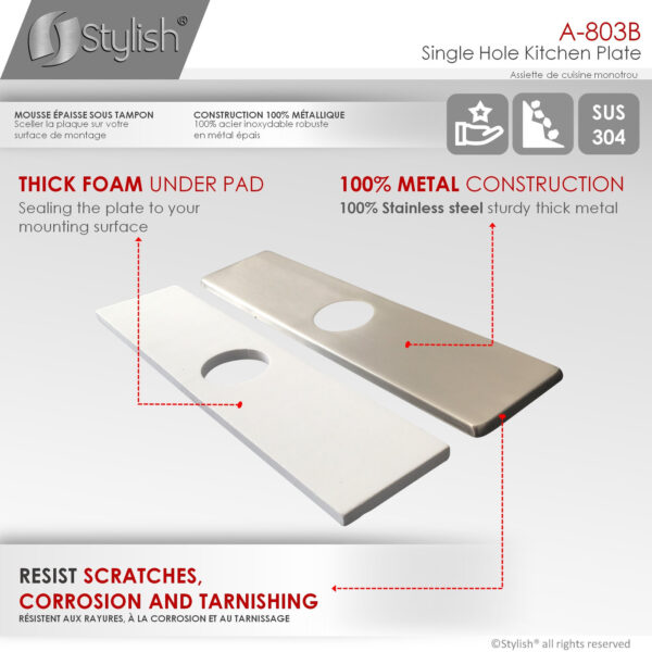 Stylish Kitchen Faucet Plate Faucet Deck Plate, product view 3