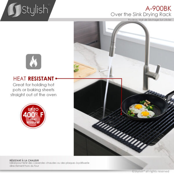 Stylish Drying Rack Black Sink Accessory, product view 6