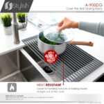 Stylish Drying Rack Dark Gray Sink Accessory, product view 6