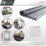 Stylish Drying Rack Dark Gray Sink Accessory, product view 8