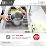 Stylish Drying Rack Gray Sink Accessory, product view 6