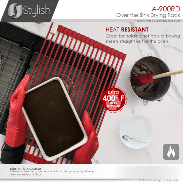 Stylish Drying Rack Red Sink Accessory, product view 6