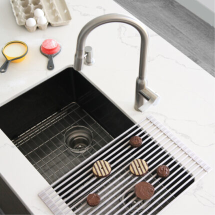 Stylish Drying Rack White Sink Accessory, product view 1