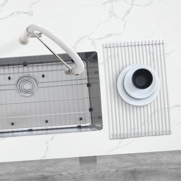 Stylish Drying Rack White Sink Accessory, product view 11