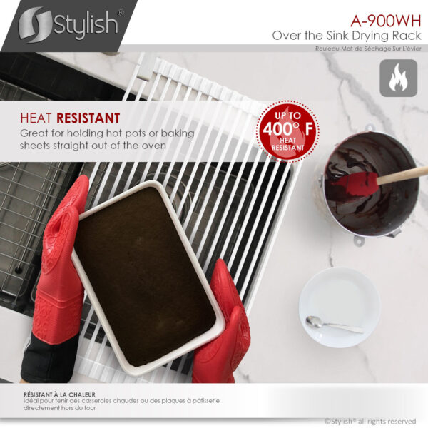 Stylish Drying Rack White Sink Accessory, product view 6