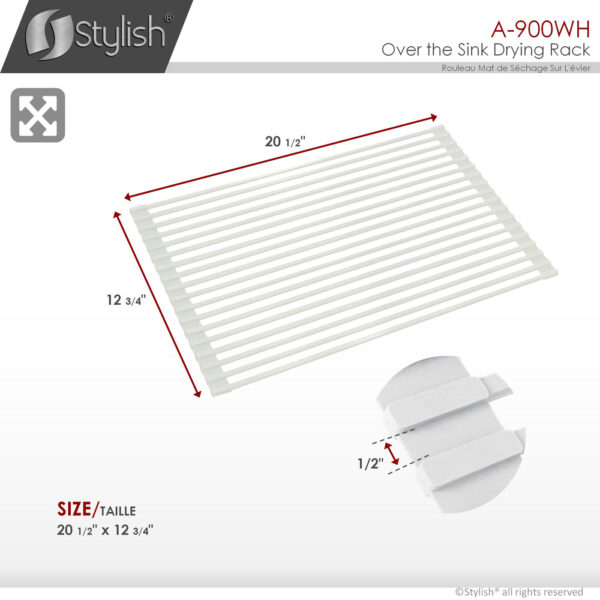 Stylish Drying Rack White Sink Accessory, product view 9