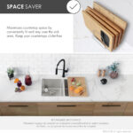 Stylish Bamboo Cutting Board Sink Accessory, product view 5