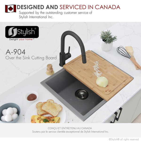 Stylish Bamboo Cutting Board Sink Accessory, product view 9