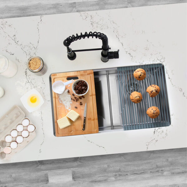 Stylish Workstation Sink Bamboo Cutting Board Sink Accessory, product view 8