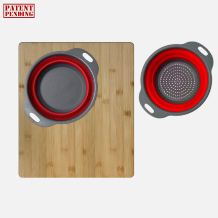 Stylish Over The Sink Large Cutting Board With Colander Set Sink Accessory, product view 2