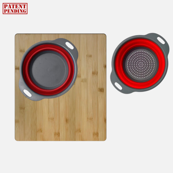 Stylish Over The Sink Large Cutting Board With Colander Set Sink Accessory, product view 2