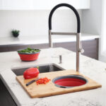 Stylish Over The Sink Large Cutting Board With Colander Set Sink Accessory, product view 9
