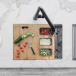 Stylish Workstation Serving Board With 3 Containers Sink Accessory, product view 8