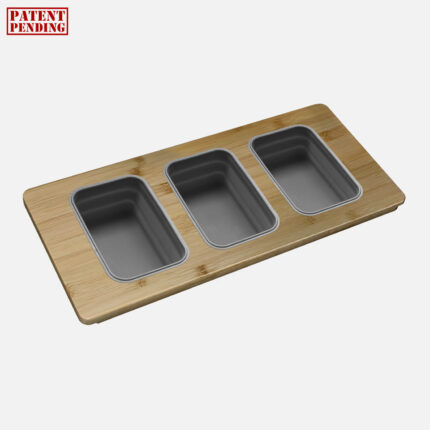 Stylish Over The Sink Serving Board With 3 Containers Sink Accessory, product view 2