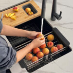 Stylish Adjustable Over The Sink Basket Sink Accessory, product view 1