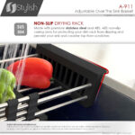 Stylish Adjustable Over The Sink Basket Sink Accessory, product view 7