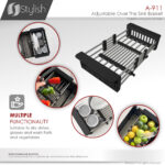 Stylish Adjustable Over The Sink Basket Sink Accessory, product view 8