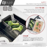 Stylish Adjustable Over The Sink Basket Sink Accessory, product view 9