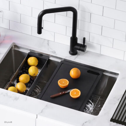 Stylish Workstation Sink Black Cutting Board Sink Accessory, product view 2
