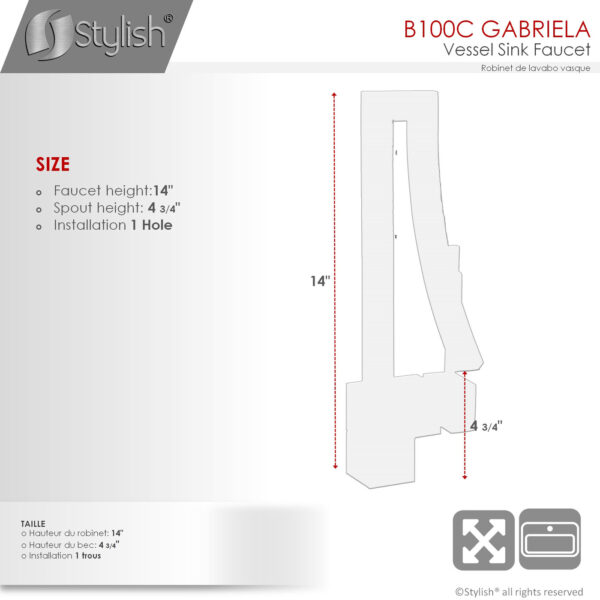 Stylish Gabriella Bathroom Faucet, product view 4