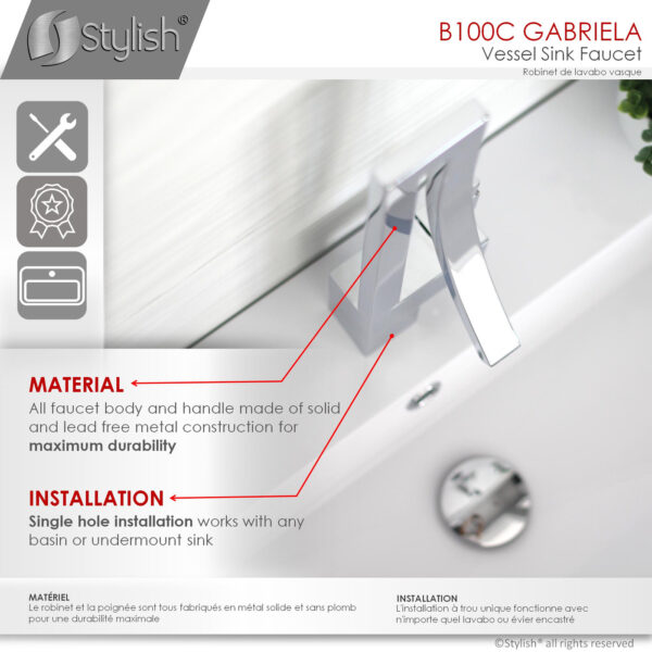 Stylish Gabriella Bathroom Faucet, product view 8