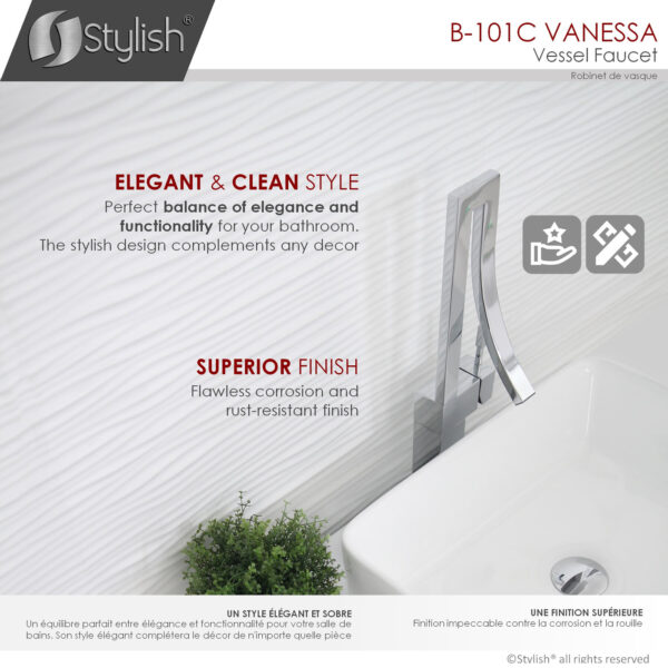 Stylish Vanessa Bathroom Faucet, product view 3