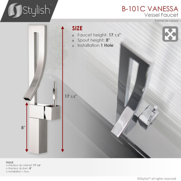 Stylish Vanessa Bathroom Faucet, product view 4