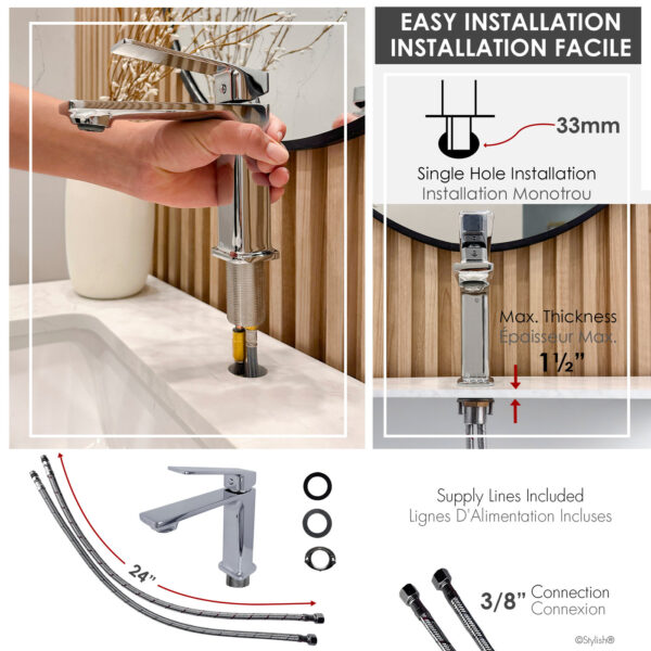 Stylish Vita Bathroom Faucet, product view 8