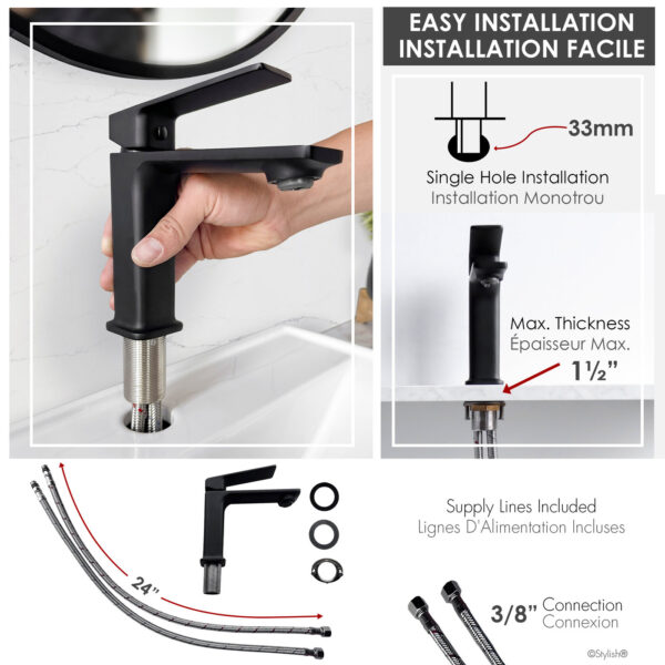 Stylish Vita Bathroom Faucet, product view 4