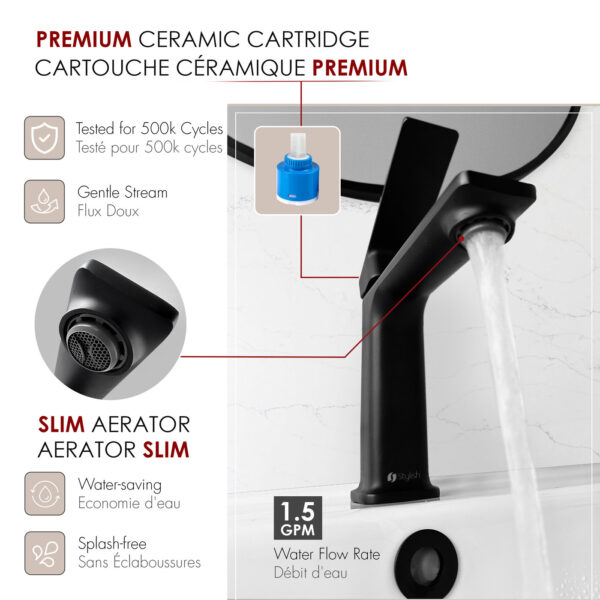 Stylish Vita Bathroom Faucet, product view 6