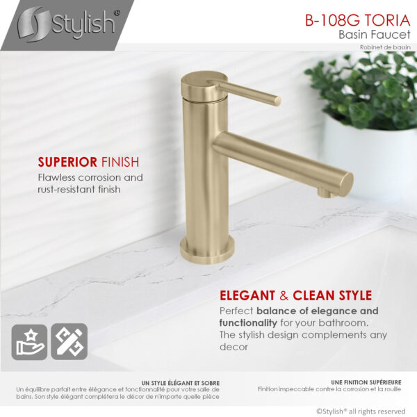 Stylish Toria Bathroom Faucet, product view 3