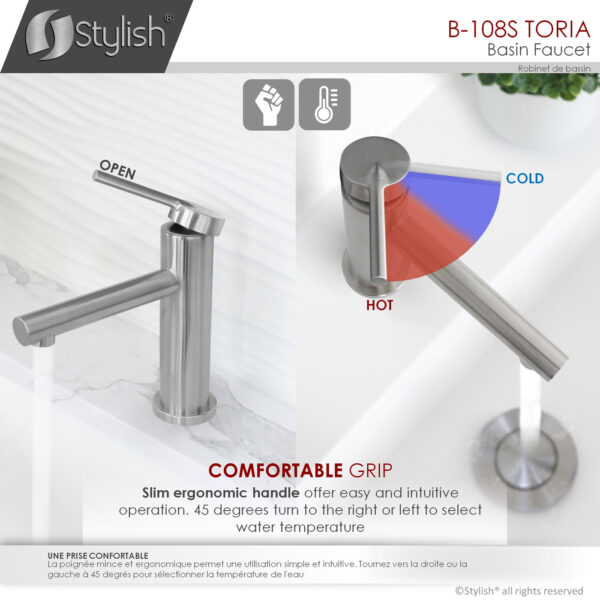 Stylish Toria Bathroom Faucet, product view 5