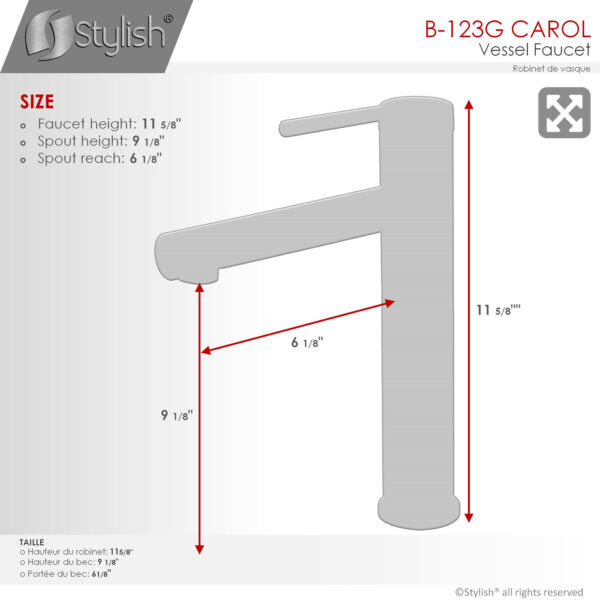 Stylish Carol Bathroom Faucet, product view 4