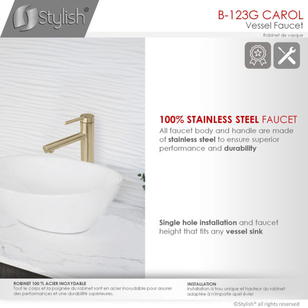 Stylish Carol Bathroom Faucet, product view 8