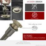 Stylish Pop-Up Drain Set Vessel Sink Without Overflow Bathroom Sink Drain, product view 6