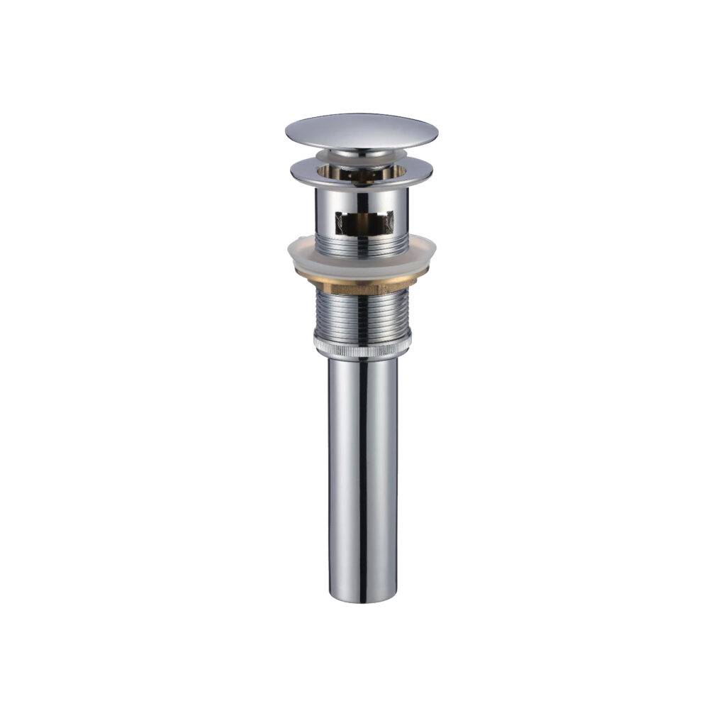 Bathroom sink pop-up drain with overflow