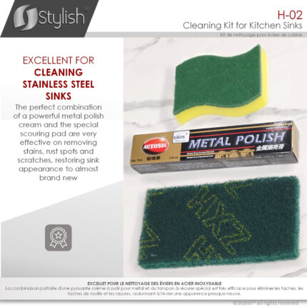 Stylish Cleaning Kit For Stainless Steel Kitchen Sink Replacement Part, product view 2
