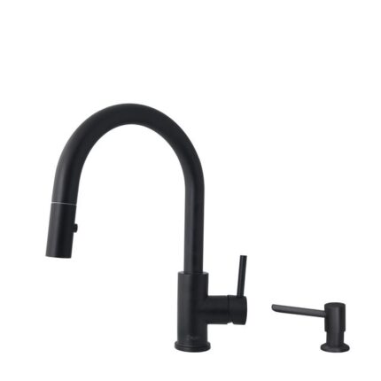 Modena matte black pull down kitchen faucet