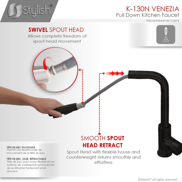 Stylish Venezia Kitchen Faucet, product view 6